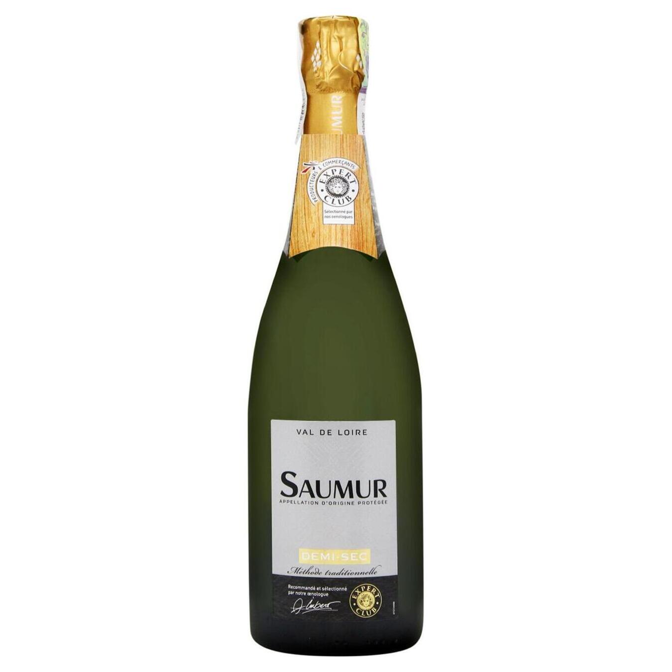 Вино игристое Expert Club Saumur белое полусухое 11,5% 0,75л