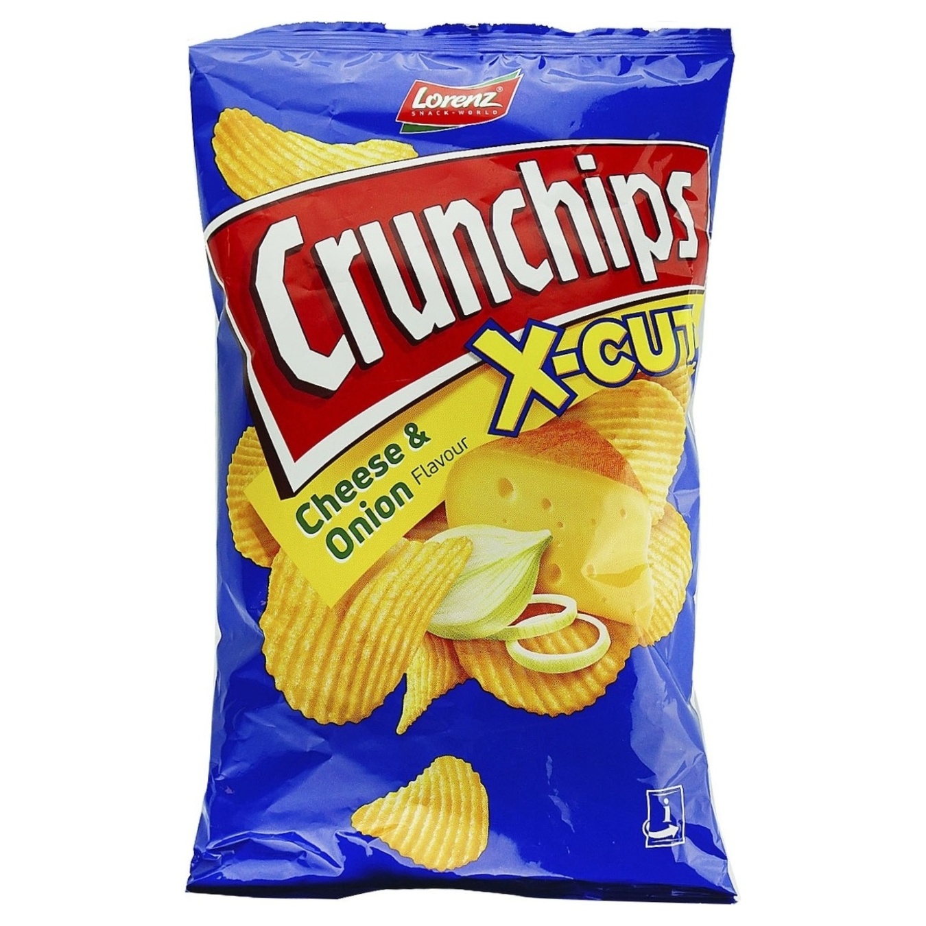 Lorenz x-cut Crunchips potato chips with cheese and onion taste 75g