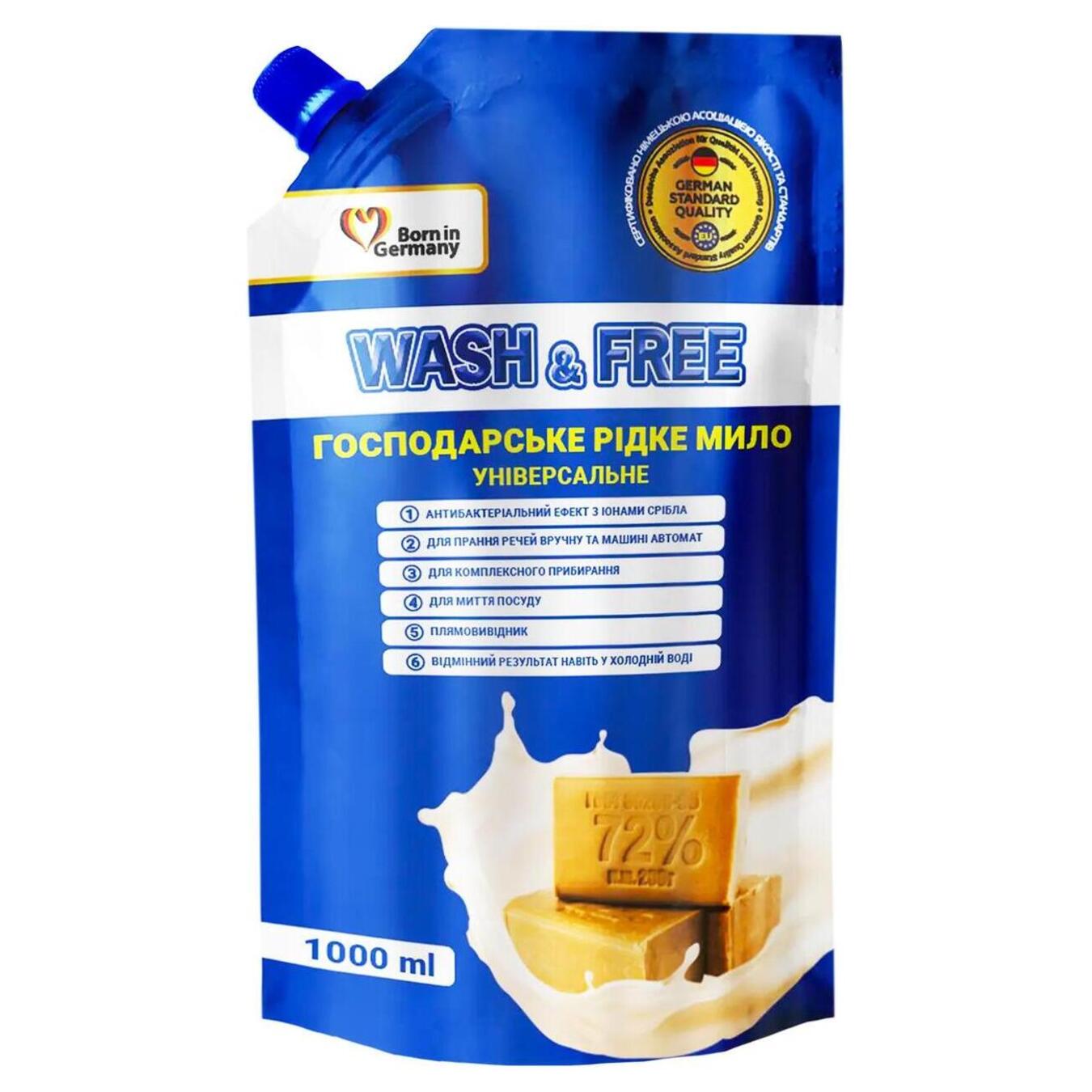 Wash&Free household liquid soap in a 1-liter pack