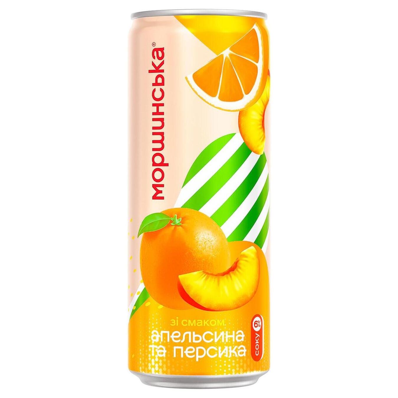 Напиток газированный Моршинская лимонада апельсин-персик 0,33л железная банка
