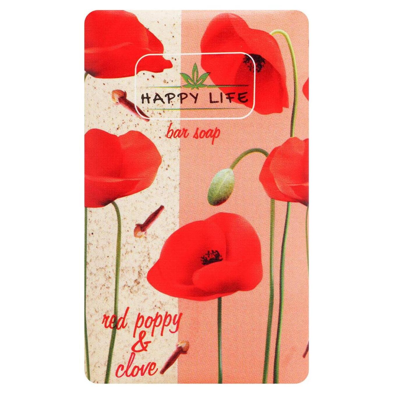 Hard soap Happy Life red poppy and carnation 180g