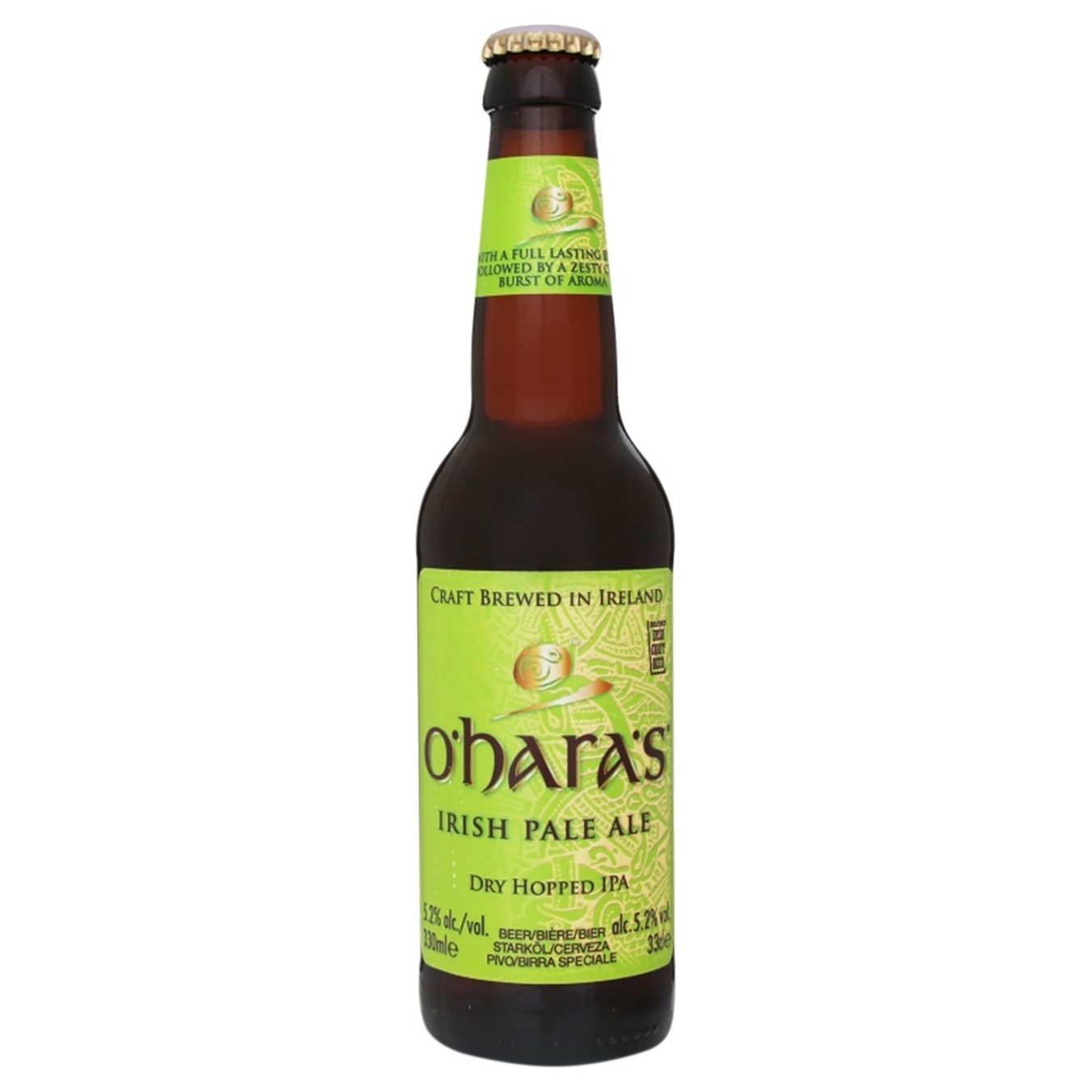 Пиво світле O'Hara's Irish Pale Ale 5,2% 0,33л скло