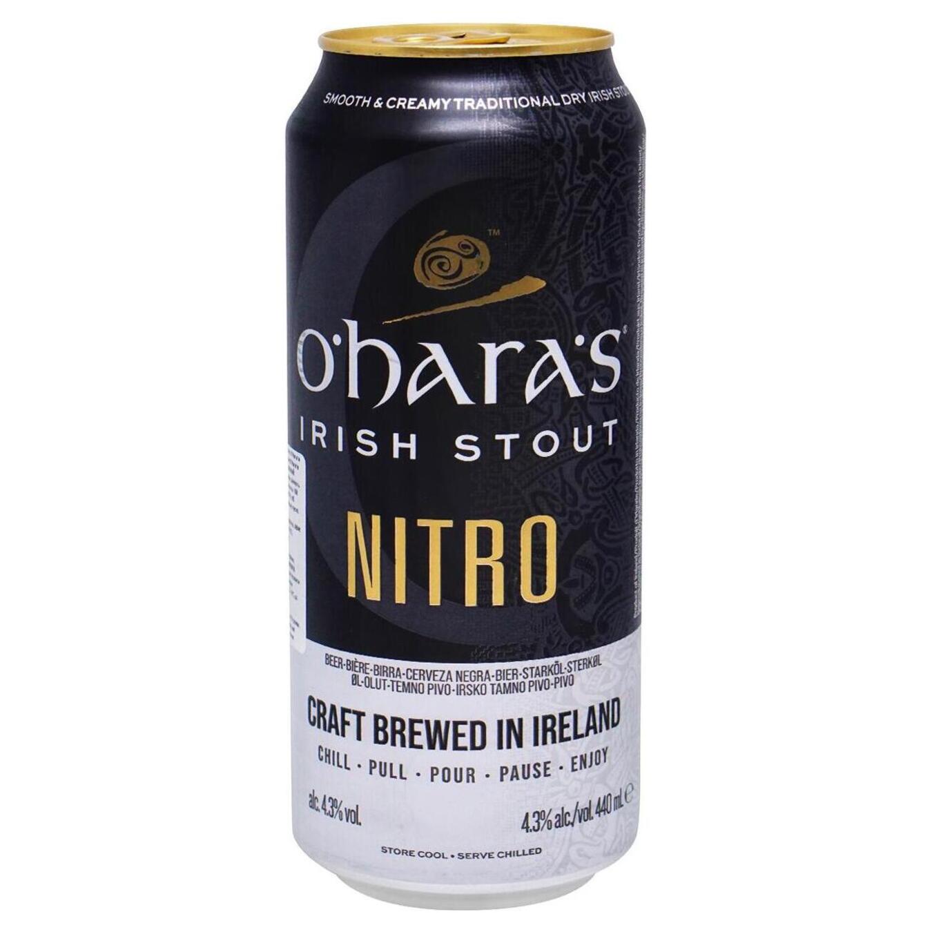 Dark beer O'Hara's Nitro 4.3% 0.44 l iron can