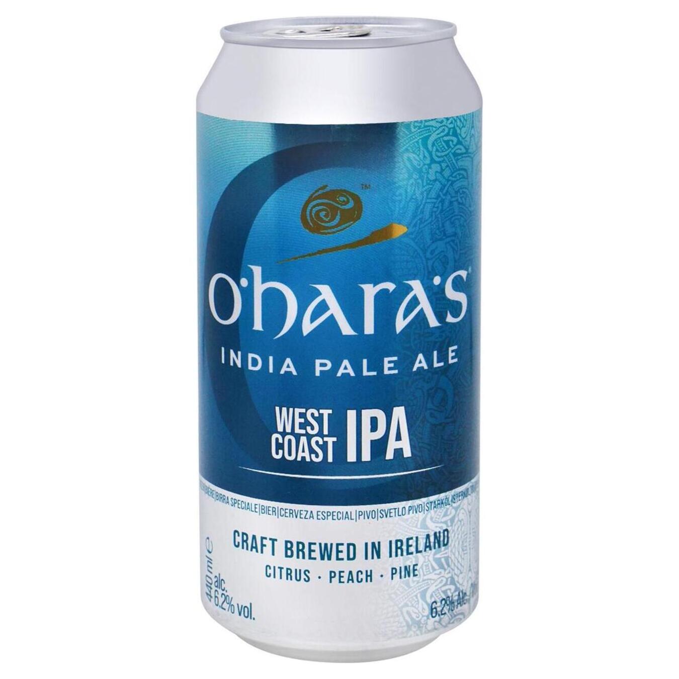 Пиво світле O'Hara's West Coast IPA 6,2% 0,44 залізна банка