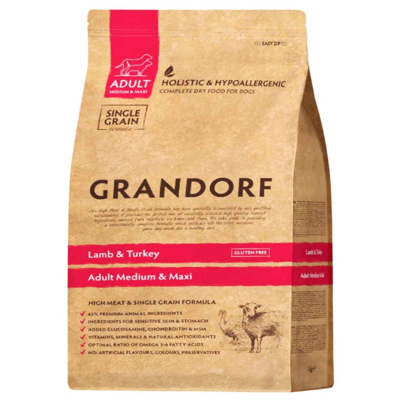 Food for dogs Grandorf medium breeds dry lamb with turkey 1kg
