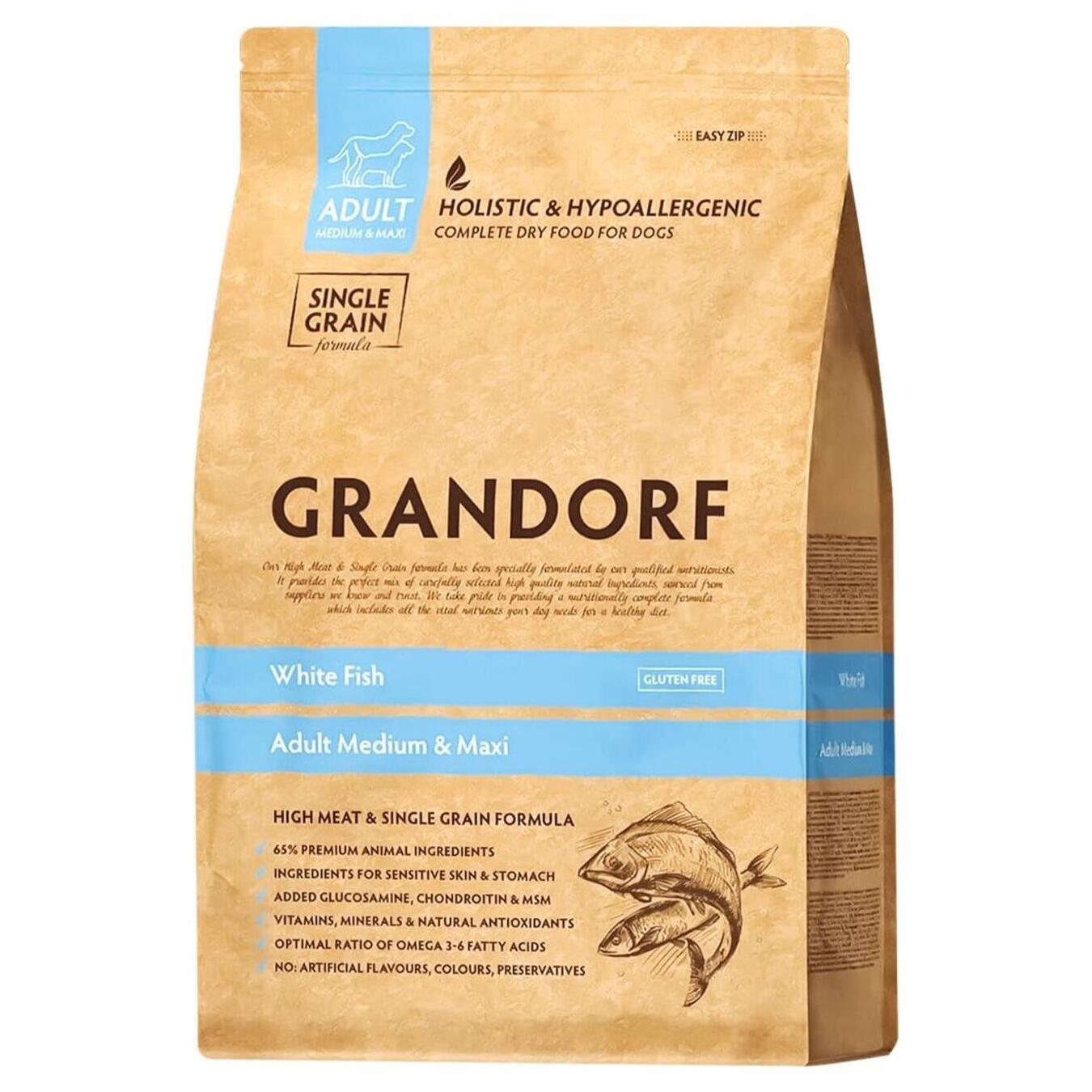Food for dogs Grandorf medium and large breeds dry white fish 1kg