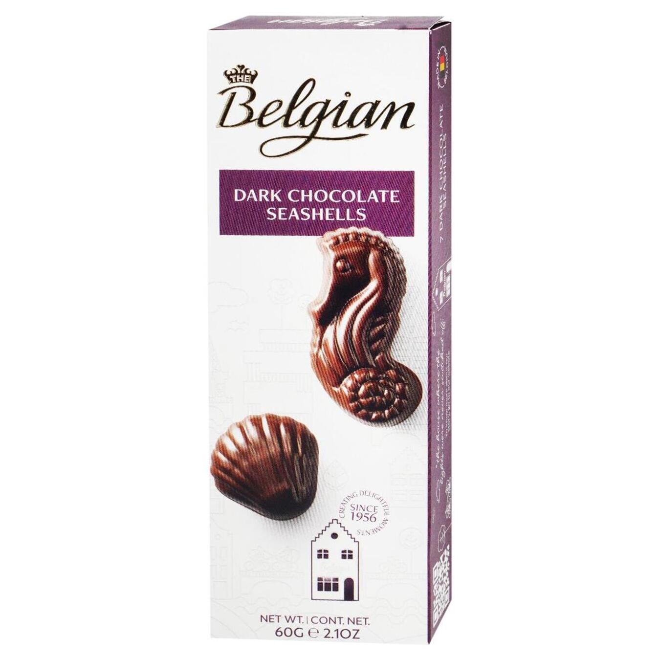 Конфеты Belgian в коробке раковины черный шоколад 60г