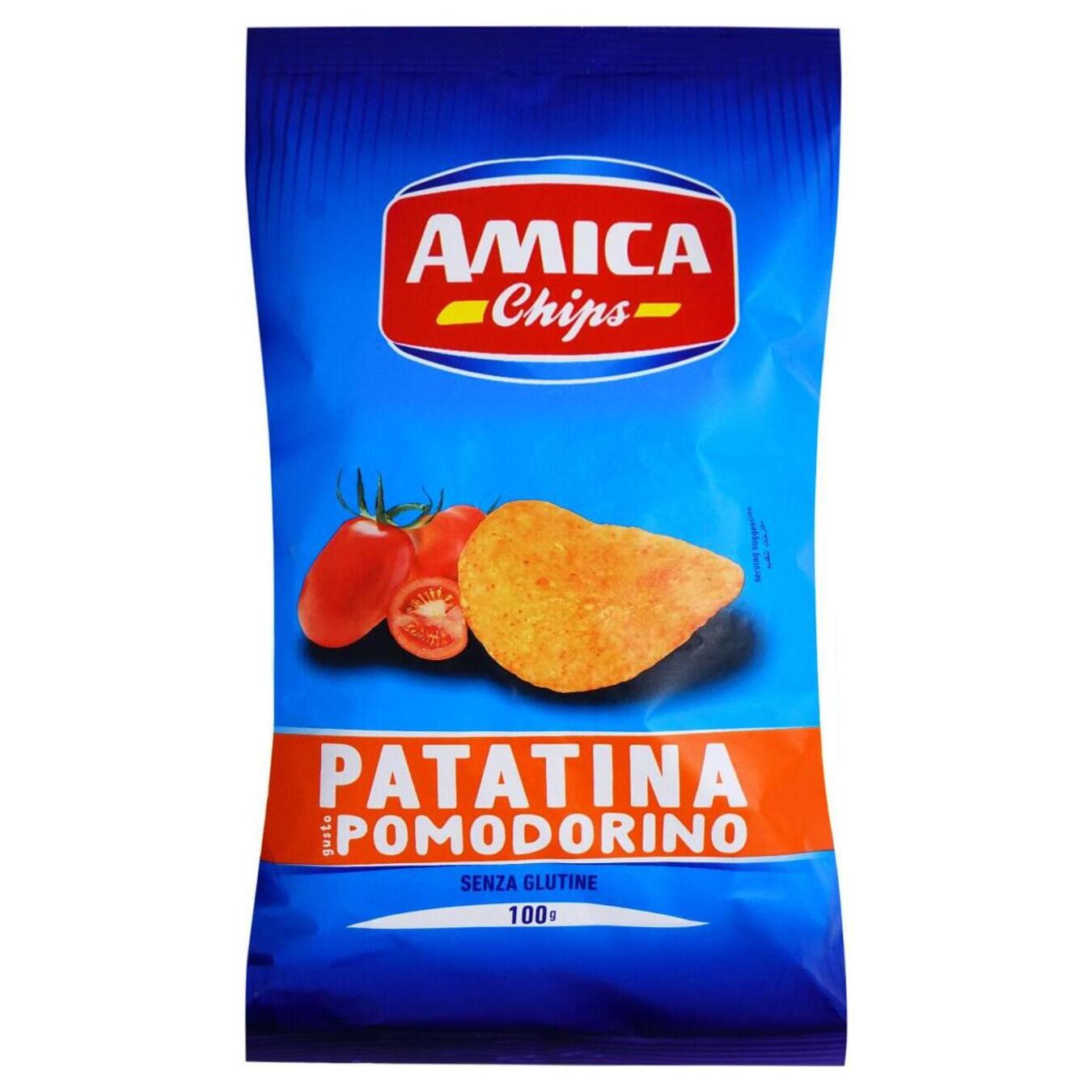Чіпси Amica картопляні зі смаком томатів 100г