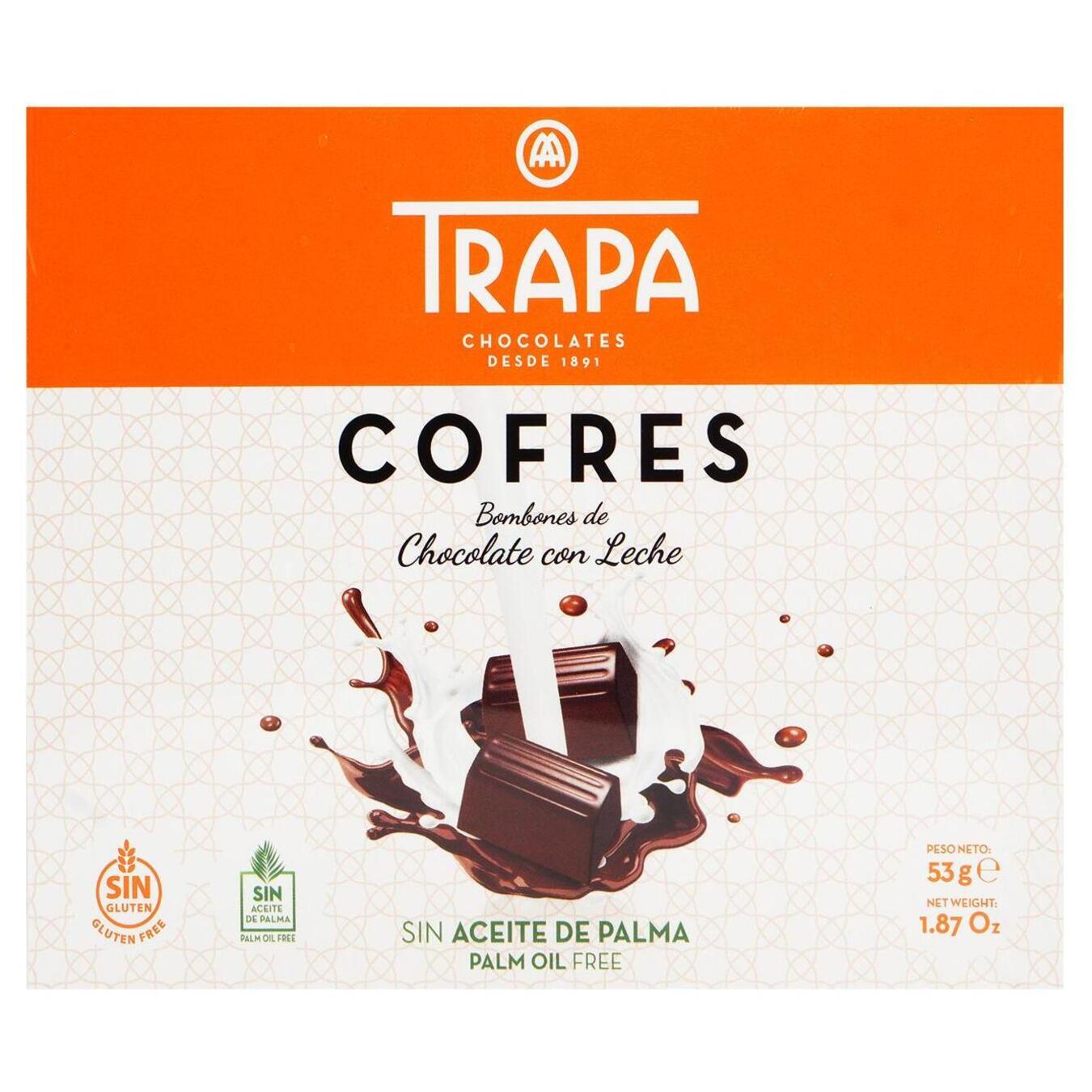 Цукерки Trapa в коробці молочний шоколад Cofres 53г