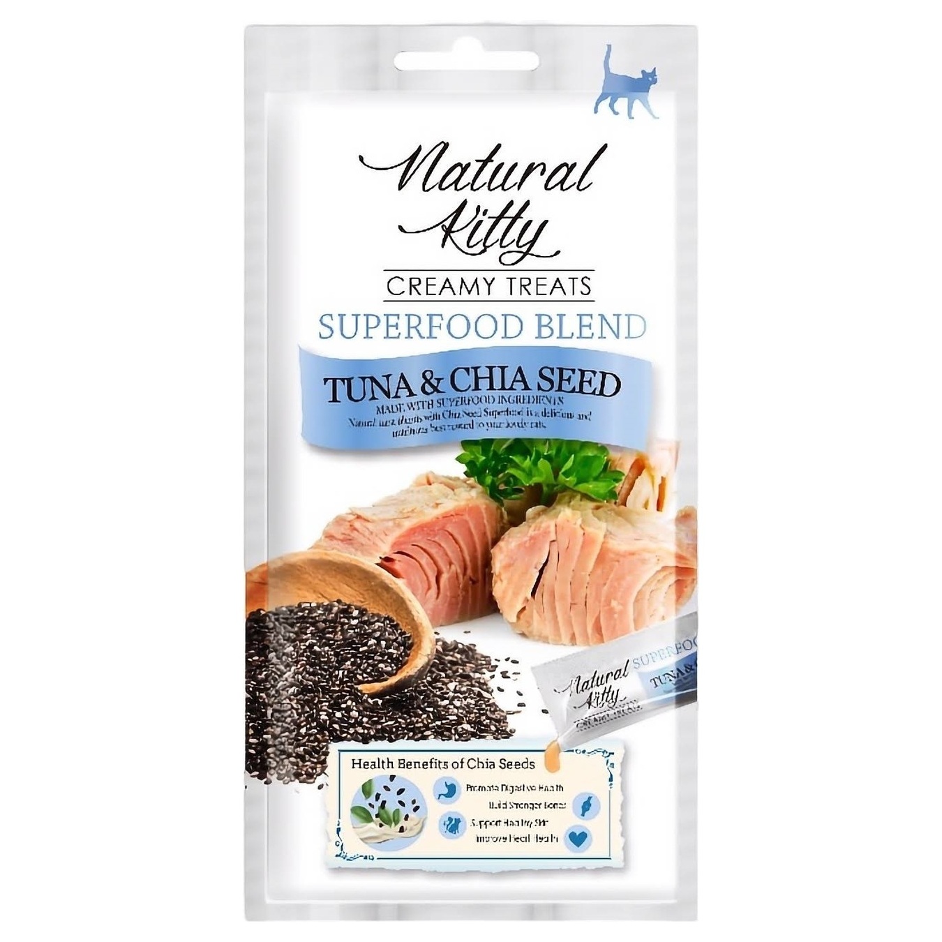 Treats for cats Natural Kitty with tuna and chia seeds cream 4x12g