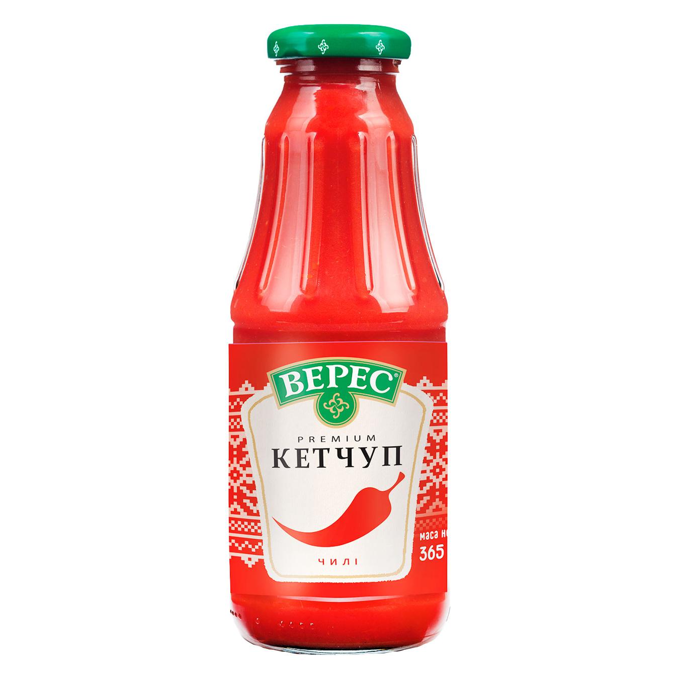 Ketchup Veres chili Premium 365g glass