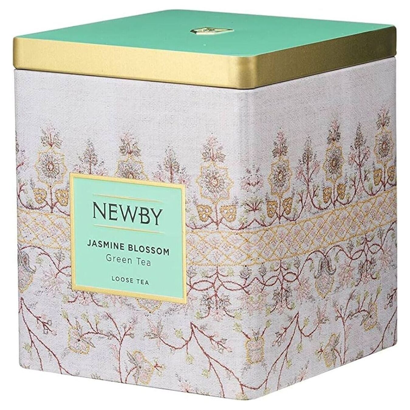 Чай зелений Newby ароматизований Квіти жасмину залізна банка 125г