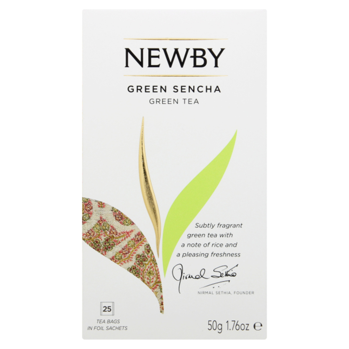 Чай зелений Зелена Сенча NEWBY 50 г фільтр-пакет