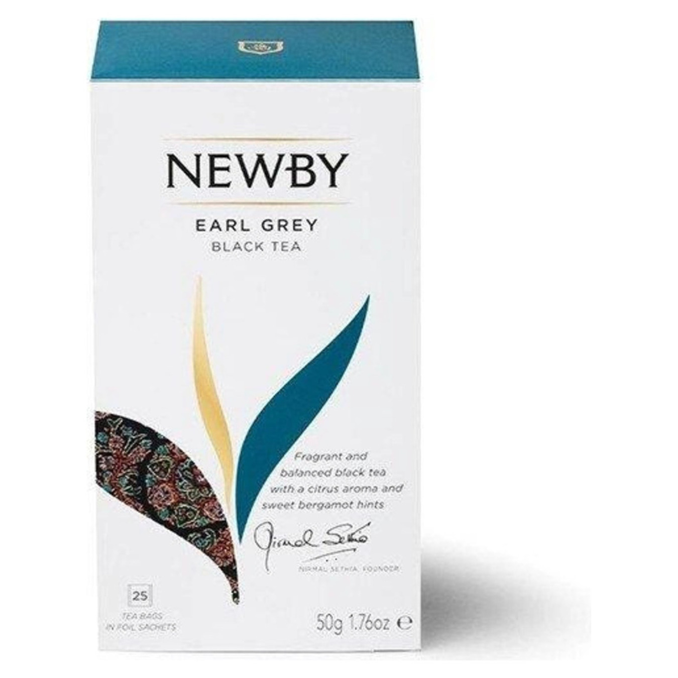Чай чорний Newby ароматизований Ерл грей 50 г фільтр-пакет