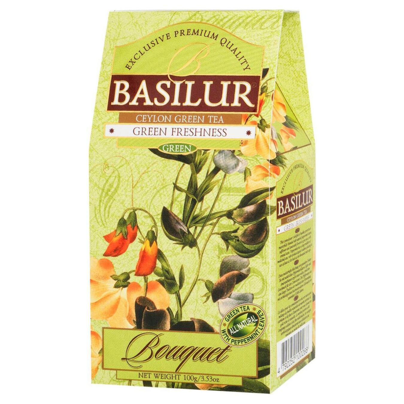 Чай зеленый Basilur коллекция Букет Зеленая свежесть 100г картон