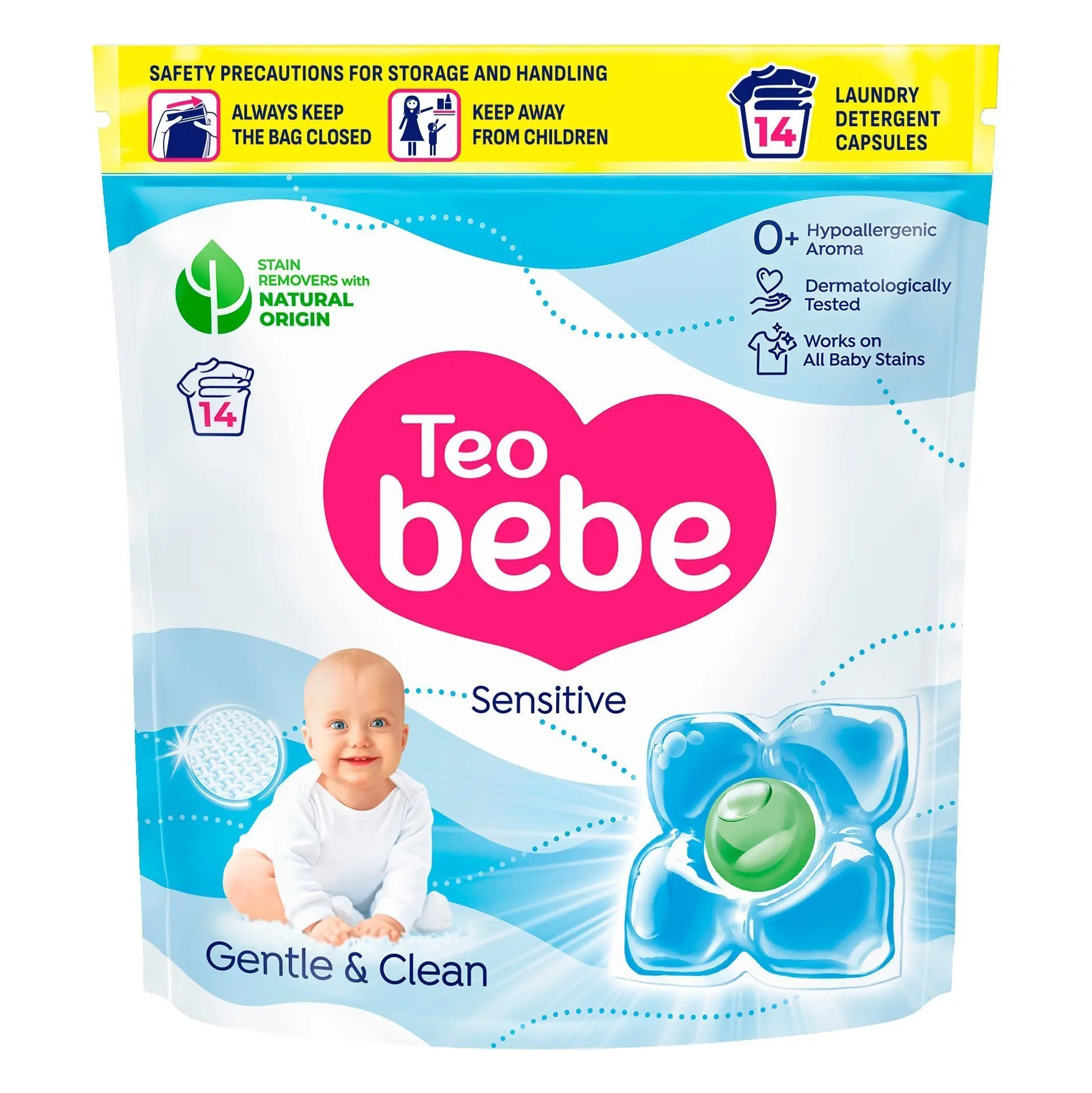 Капсулы Teo Bebe New Cotton Soft Sensitive Caps для стирки 14шт