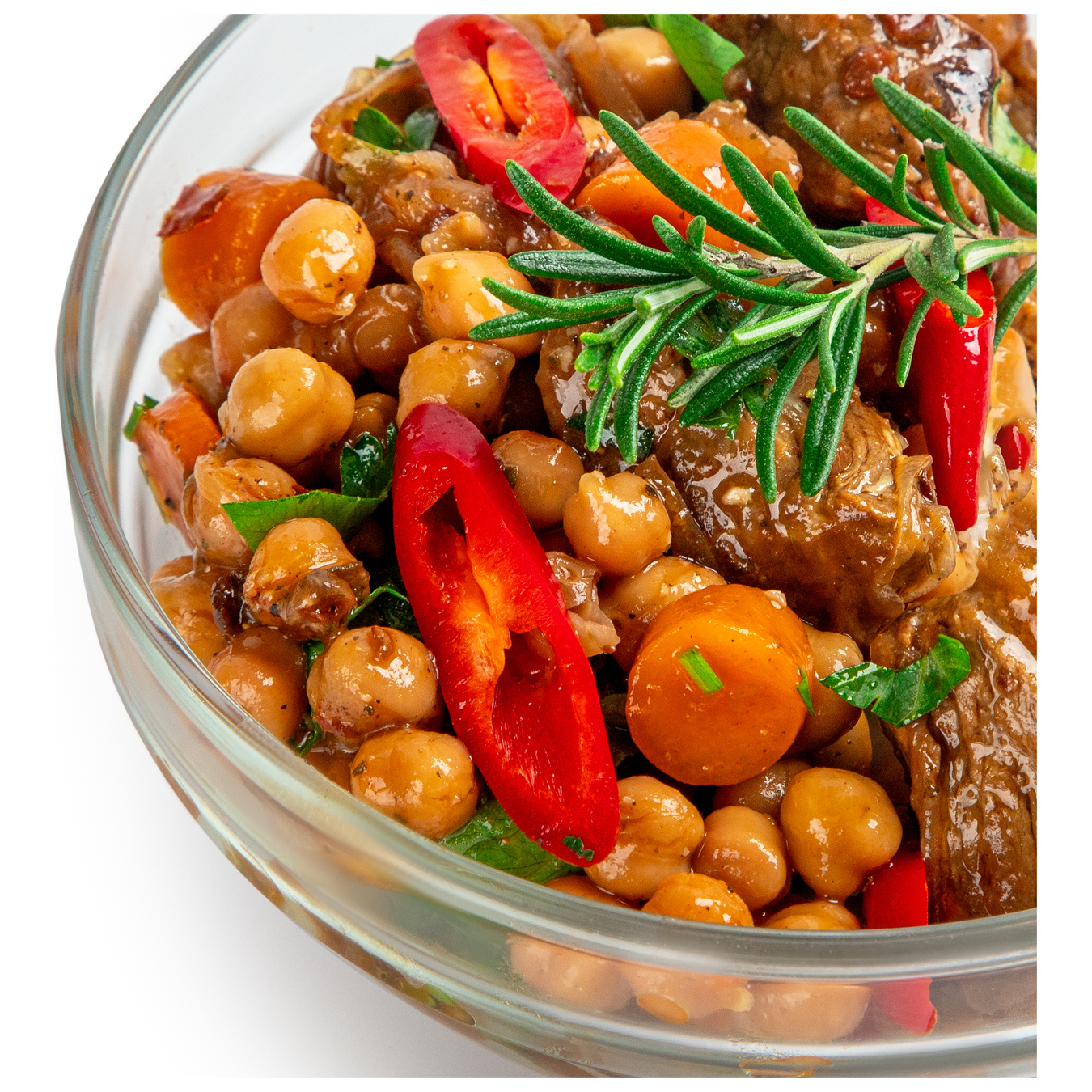 Chickpeas with beef and vegetables