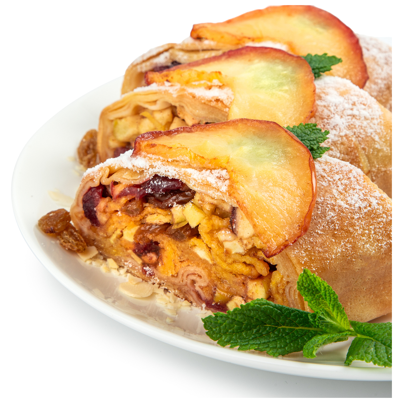 Pancake strudel with apples
