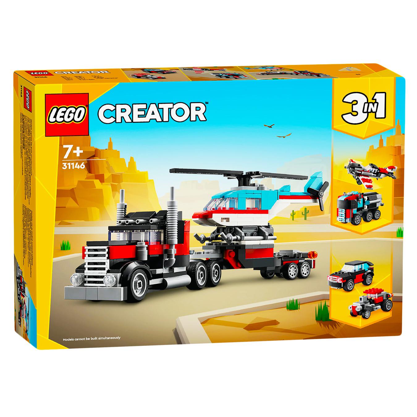 Конструктор LEGO Крейтор 3в1 31146 Бортовой грузовик с вертолетом