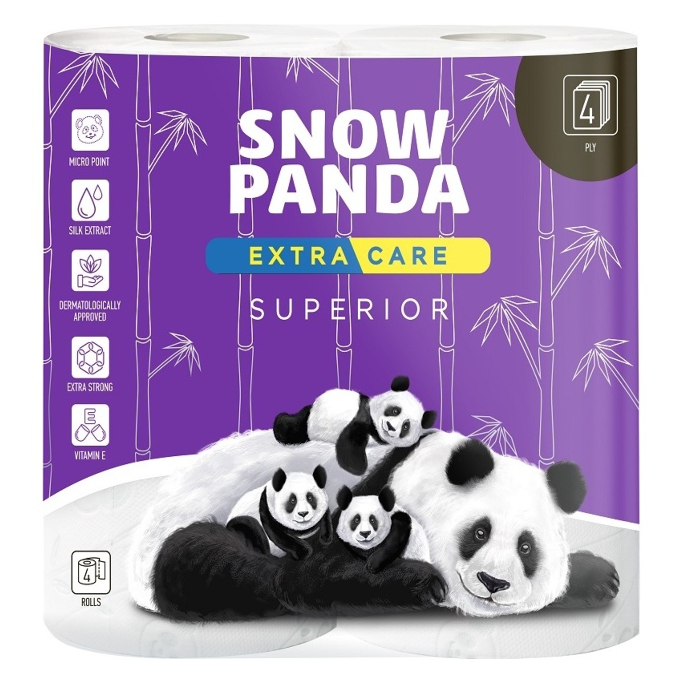 Туалетная бумага Snow Panda superior четырехслойная 4шт