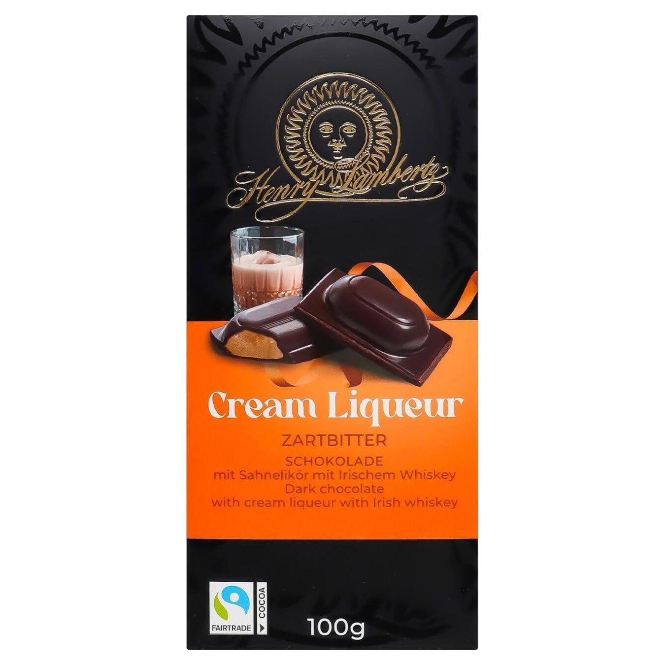 Шоколад темний Lambertz Henry з ірландським кремом 100г