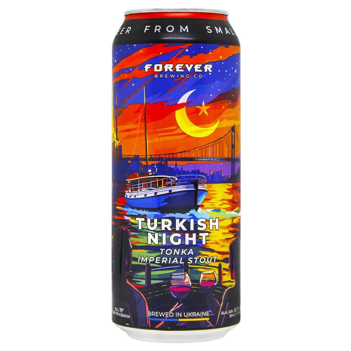 Dark beer Forever Turkish Night unfiltered 8% 0.5 l iron can
