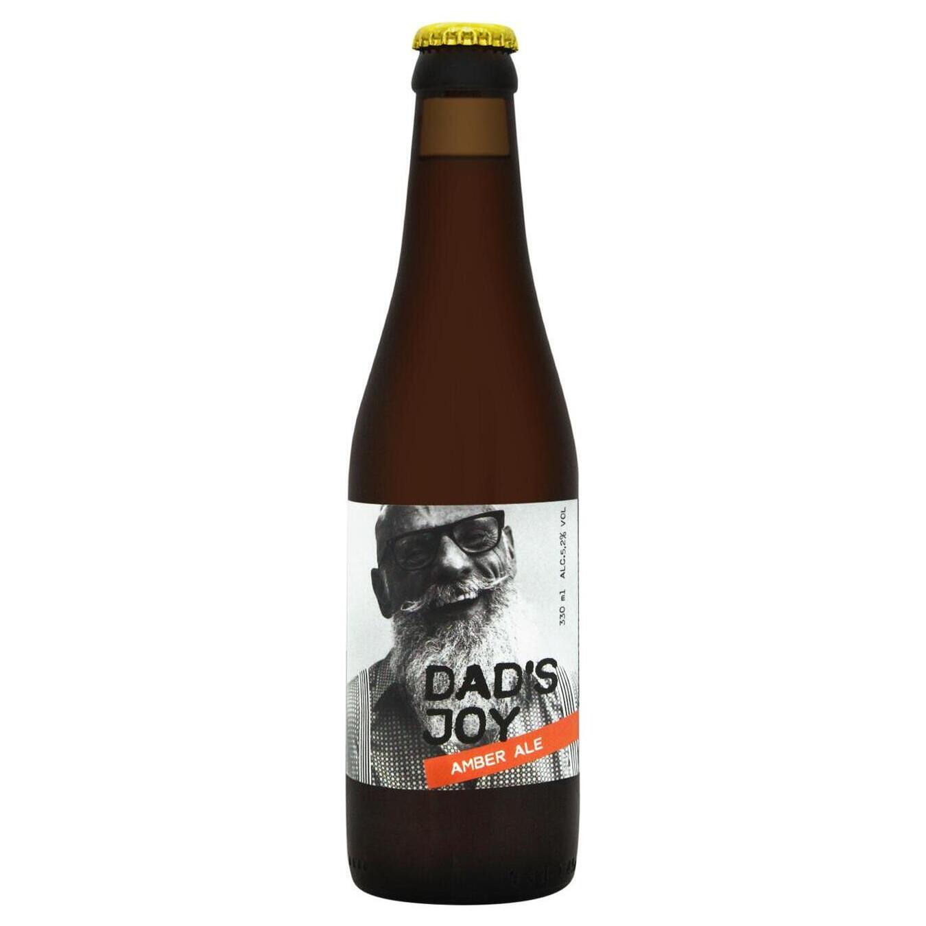 Semi-dark beer DAD'S JOY Amber Ale, 5.2%, 0.33l glass