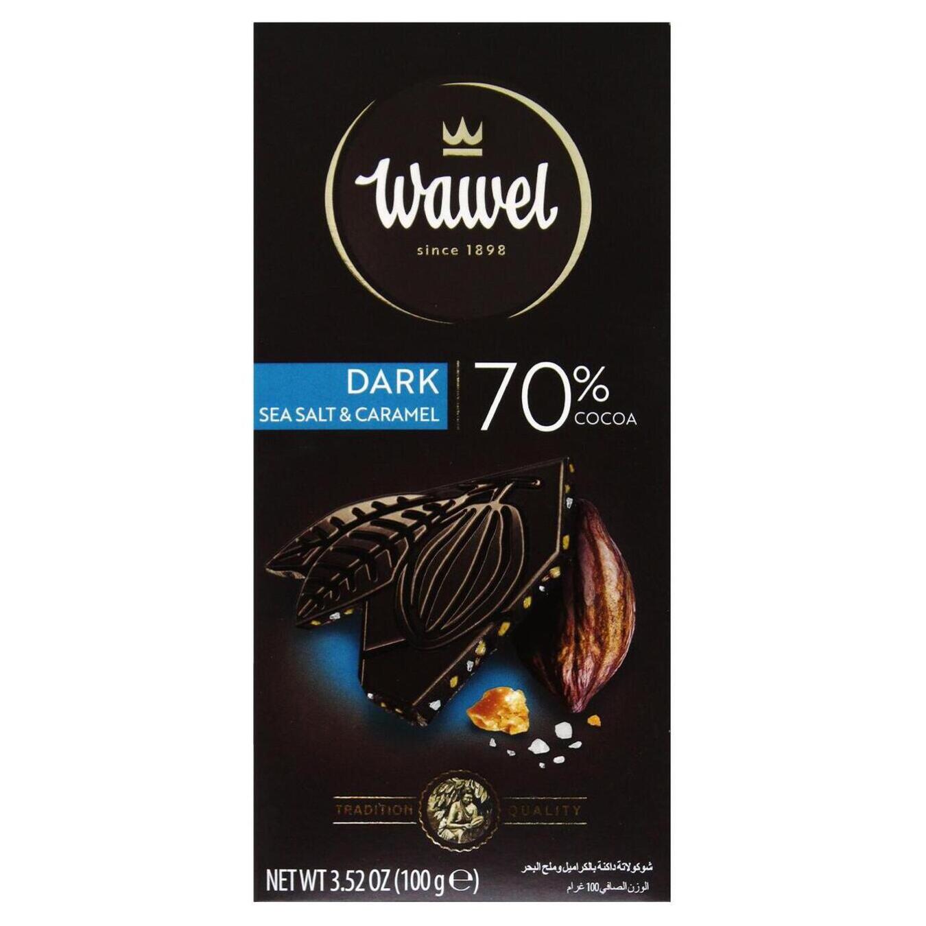 Шоколад темный WAWEL Морская соль и карамель 70% 100г