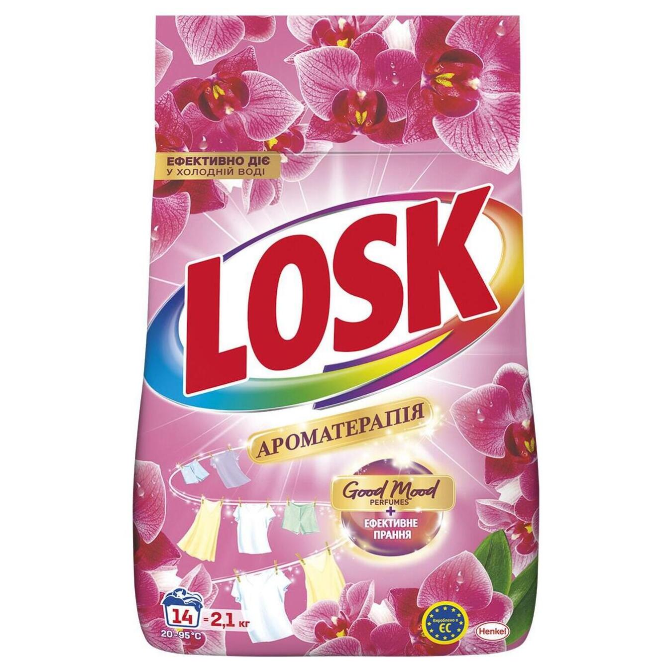 Порошок для прання автомат Losk АТ Ефірні масла та аромат Малазійської квітки 2,1кг