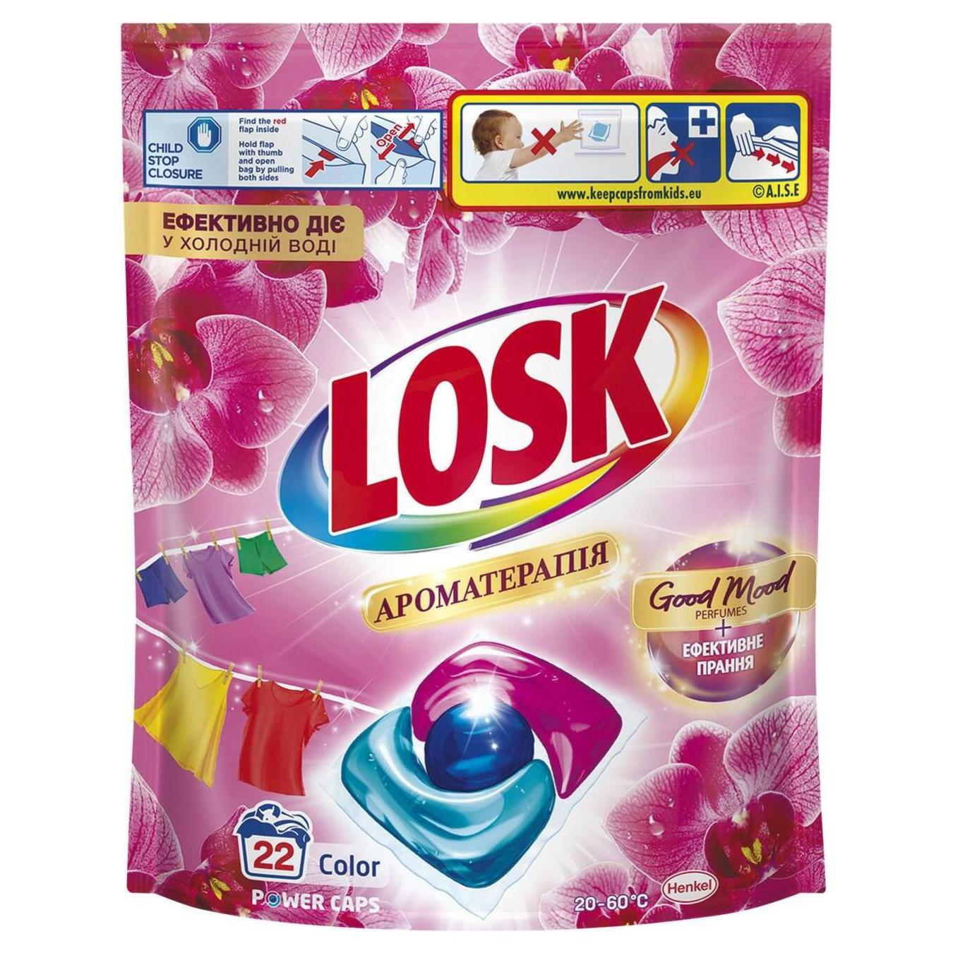 Капсулы для стирки Losk трио-капсулы АО Эфирные масла и аромат Малазийский цветок 22шт