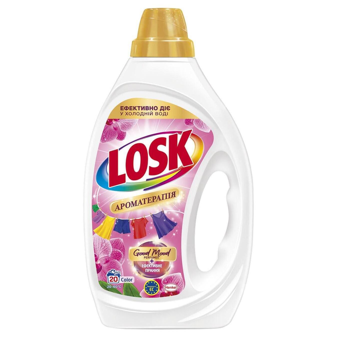 Гель для прання Losk АТ Ефірні масла та аромат Малазійської квітки 0,9л