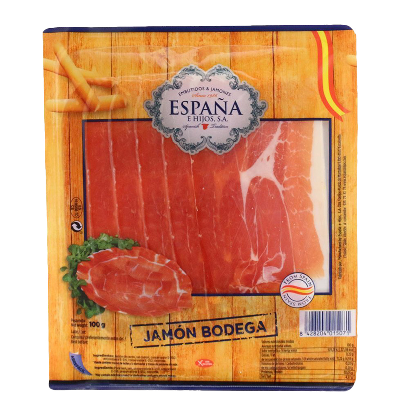 Espana Serrano Bodega Raw-Cured Sliced Jamon 100g