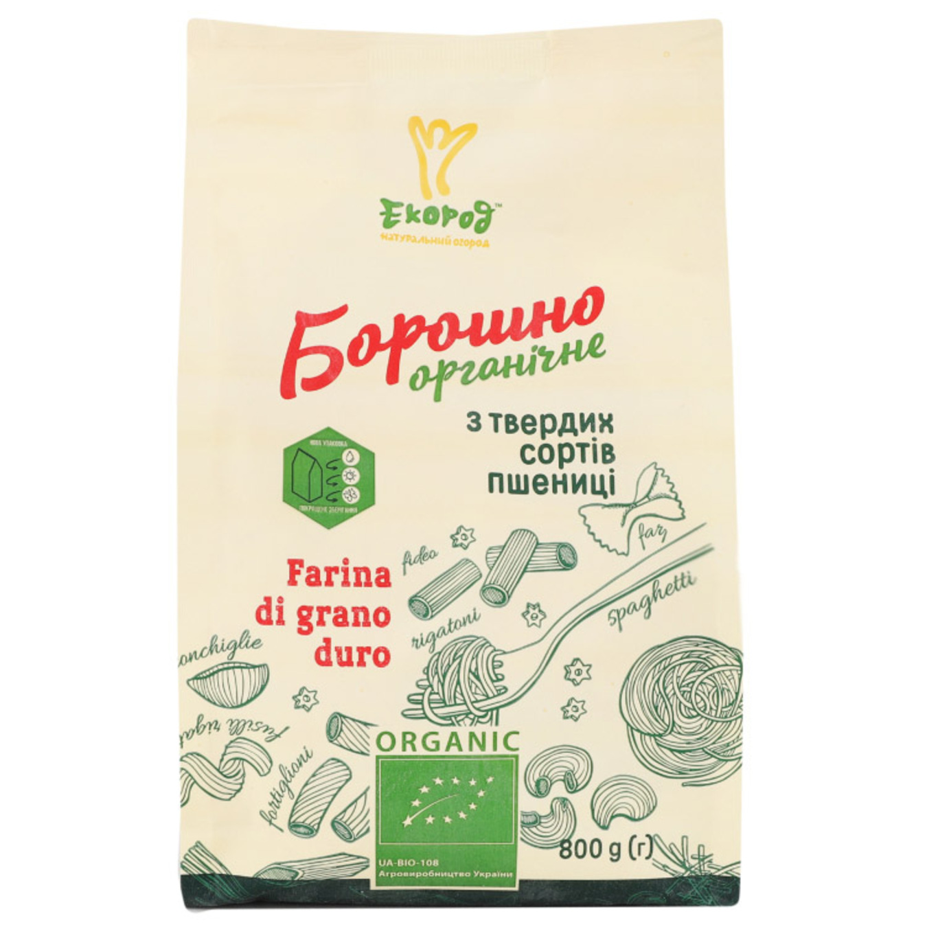 Ecorod Flour from durum wheat organic 800g
