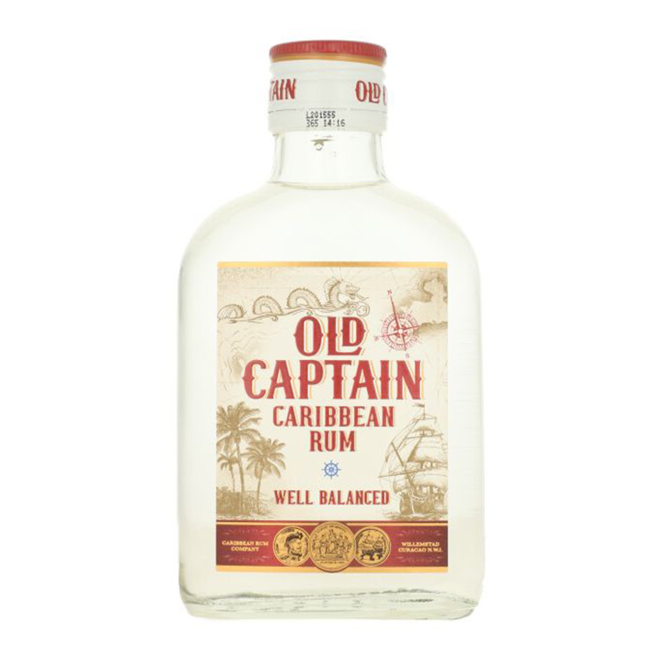 Ром Old Captain Caribbean white 37,5% 0,2л