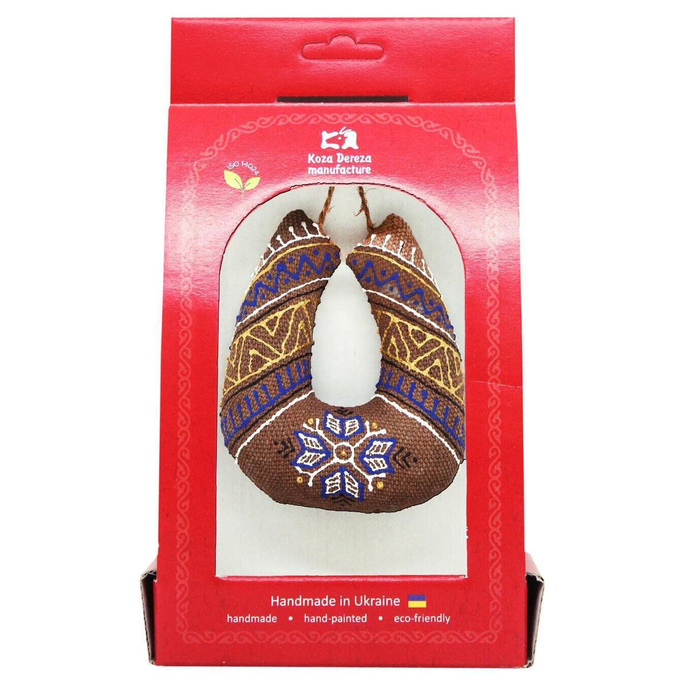 Souvenir Koza Dereza Manufacture Horseshoe with a blue pattern with coffee aroma