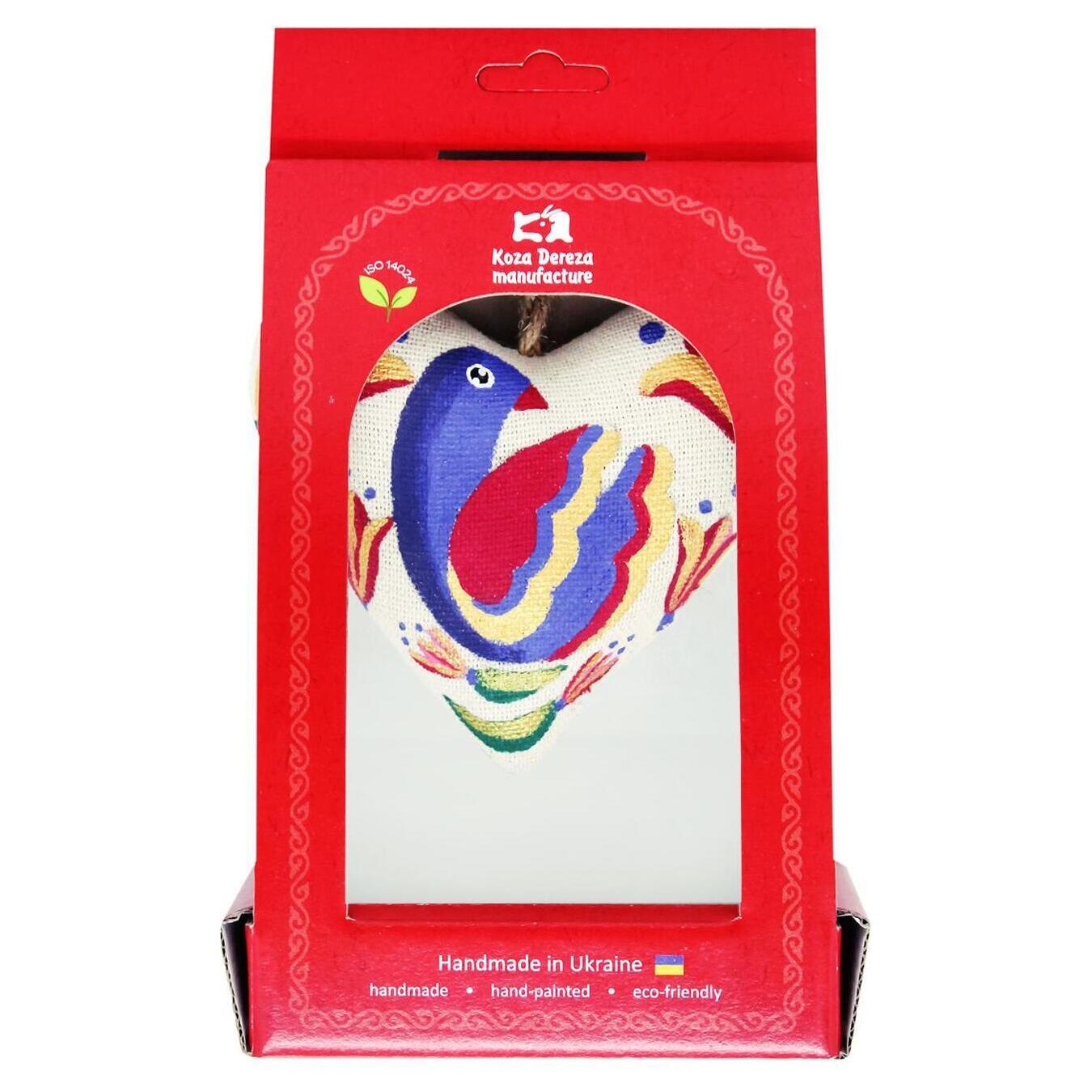 Сувенір Koza Dereza Manufacture Серце з фіолетовою пташкою з ванільним ароматизатором