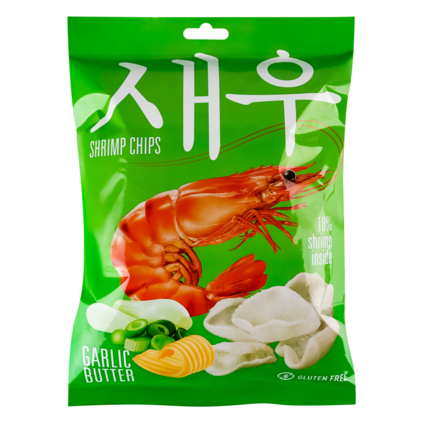 Чипсы креветочные Shrips garlic&butter мягкая упаковка 50г
