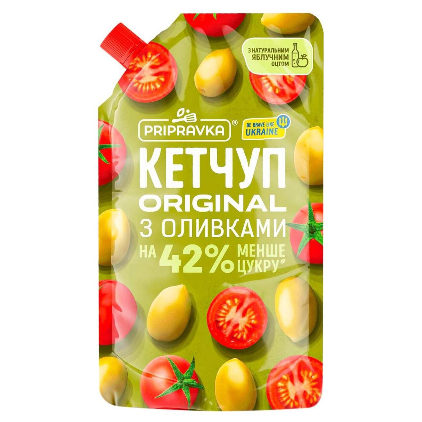 Кетчуп Pripravka пастеризований Original з оливками дой-пак 250г