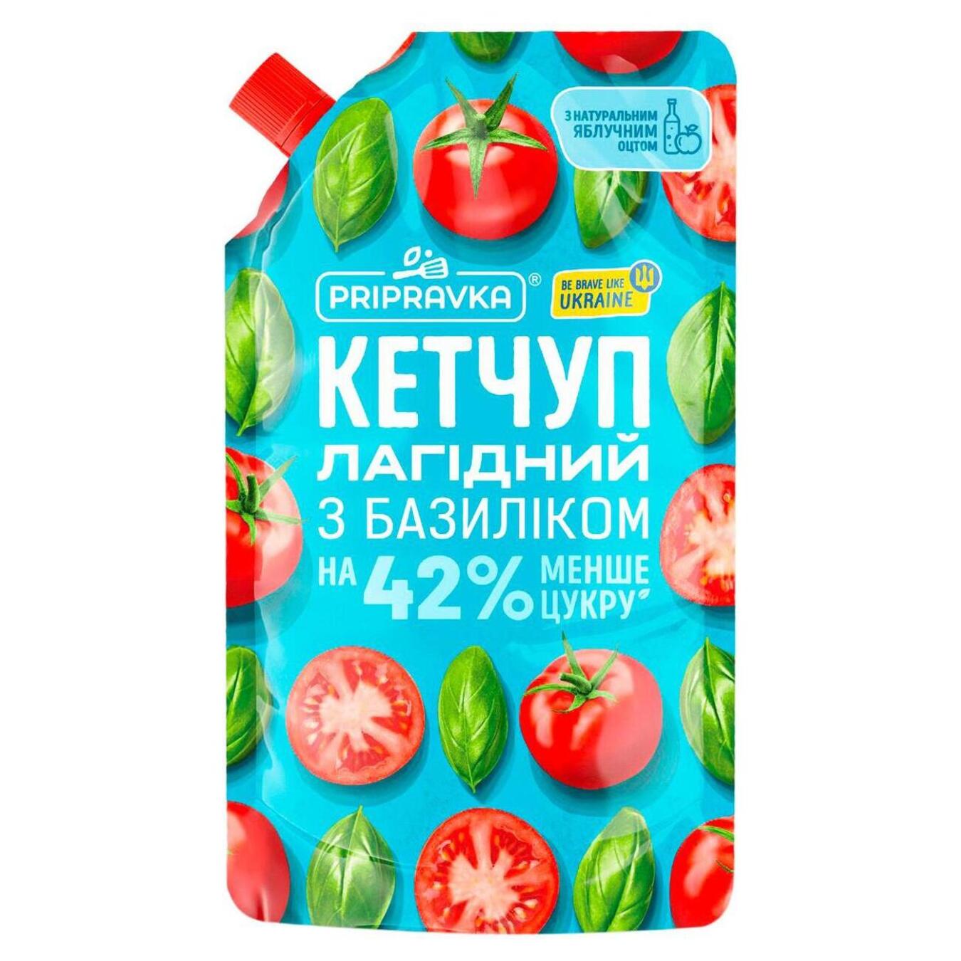 Pripravka ketchup pasteurized Mild with basil doi-pack 250g
