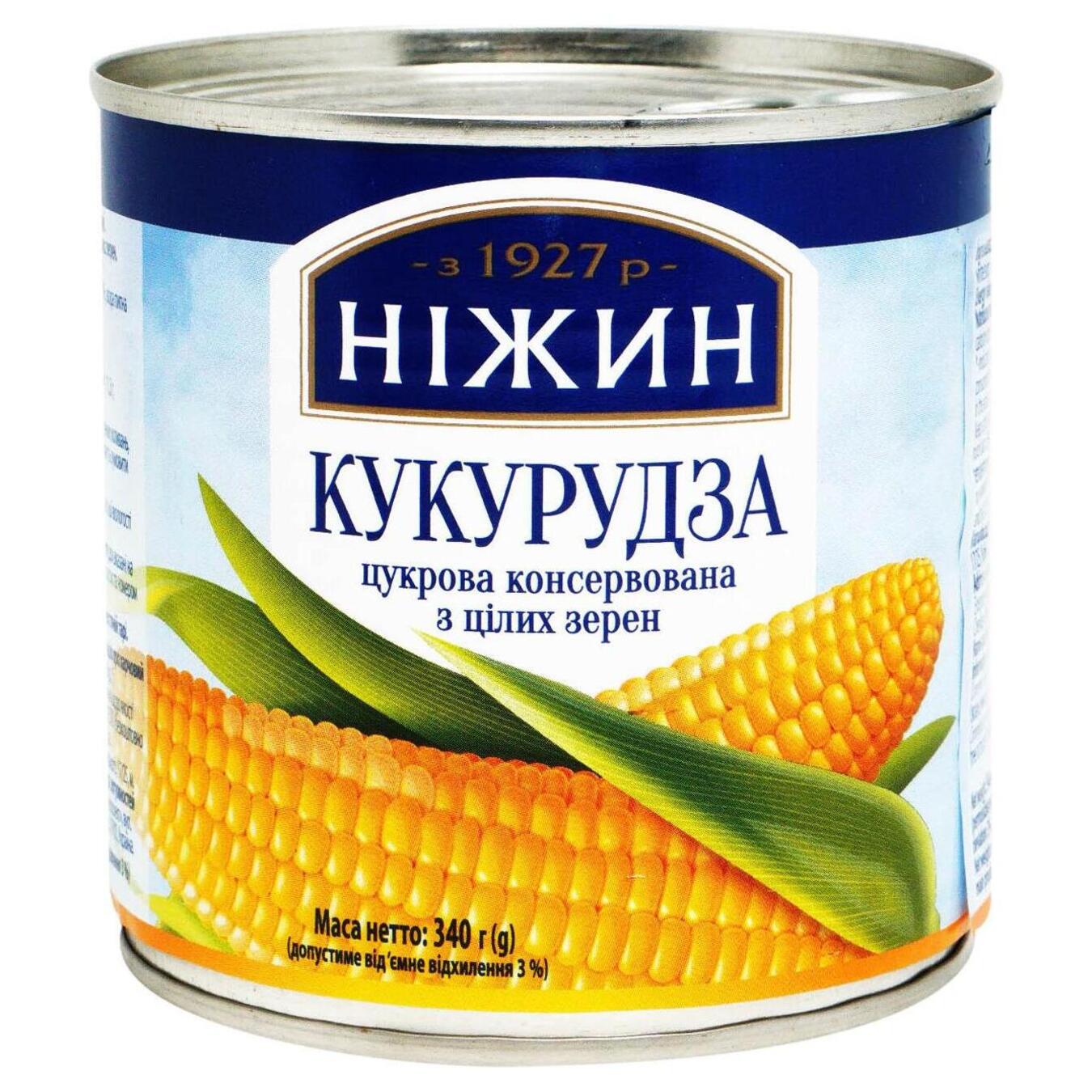 Nizhin canned sugar corn from whole grains 340g