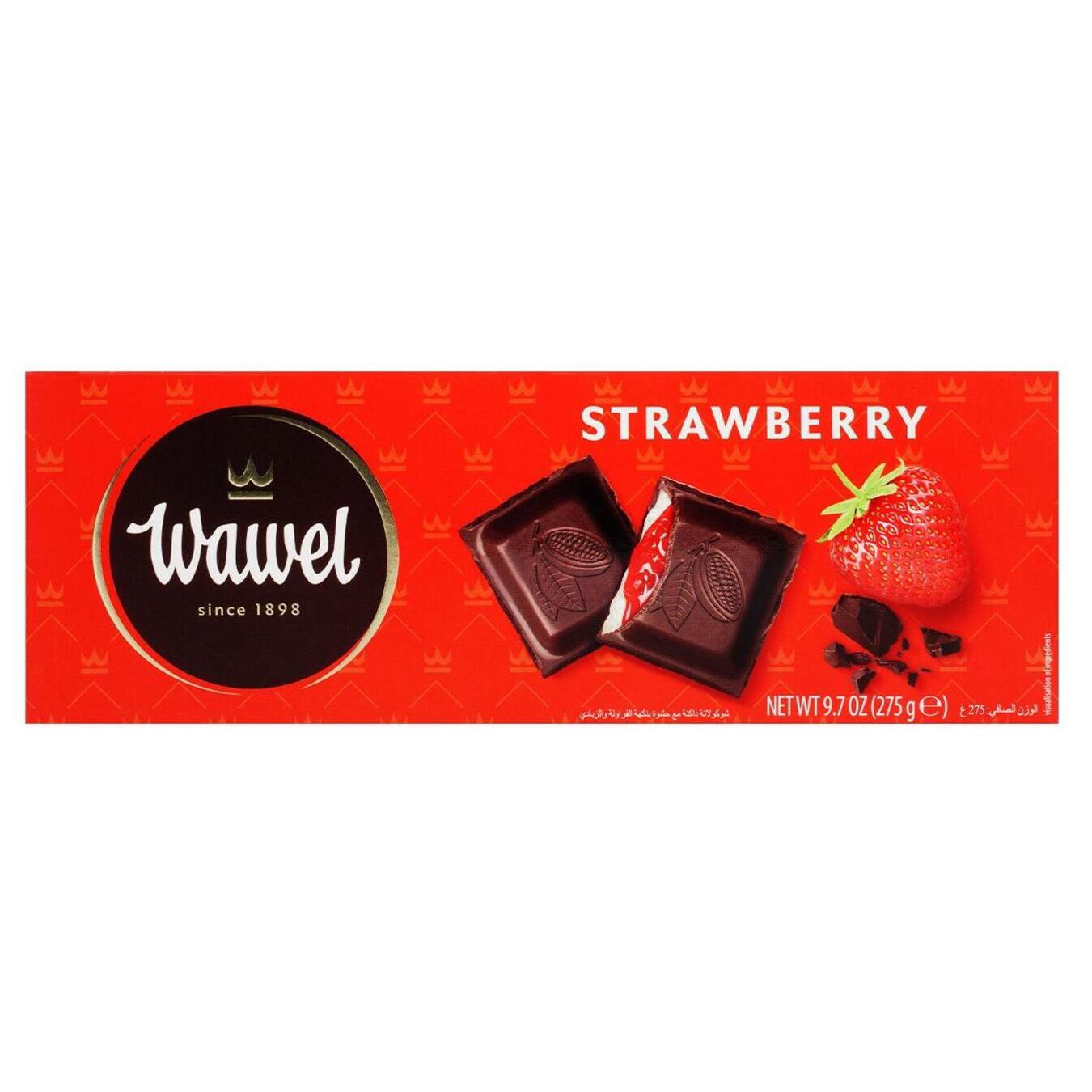 Wawel dark chocolate with strawberry and yogurt filling 275g