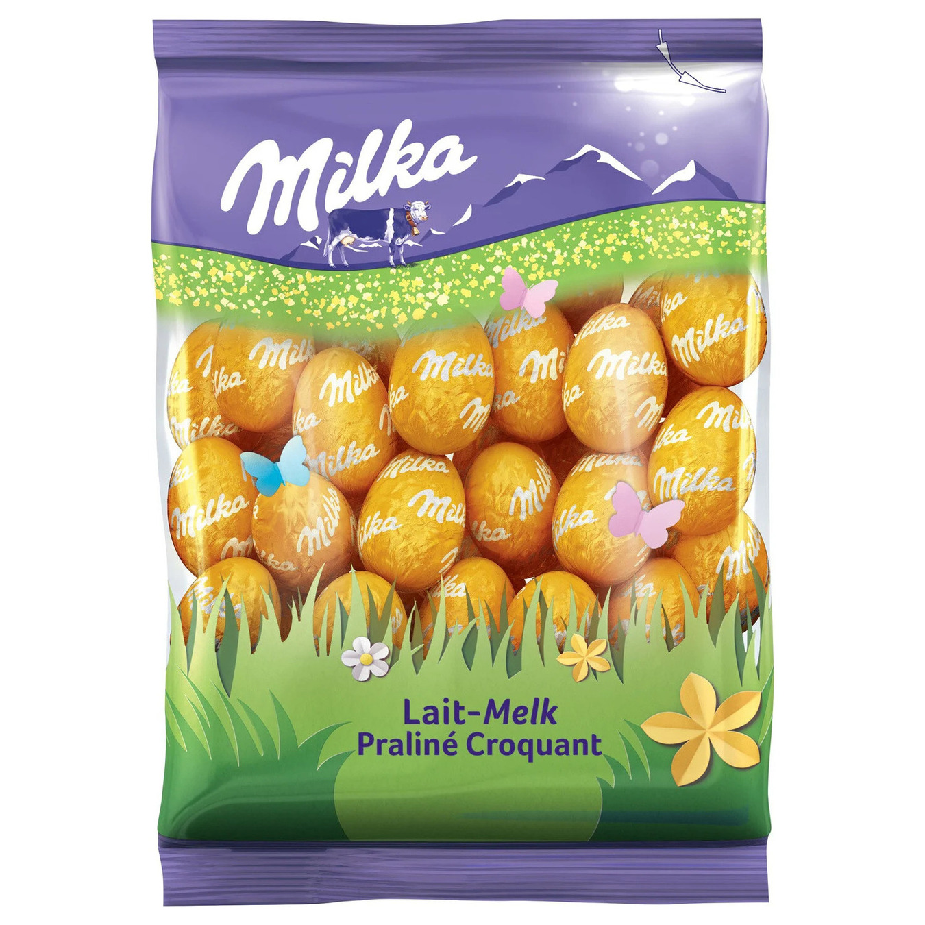 Конфеты Milka Small Praline Eggs из молочного шоколада и начинкой пралине 350г