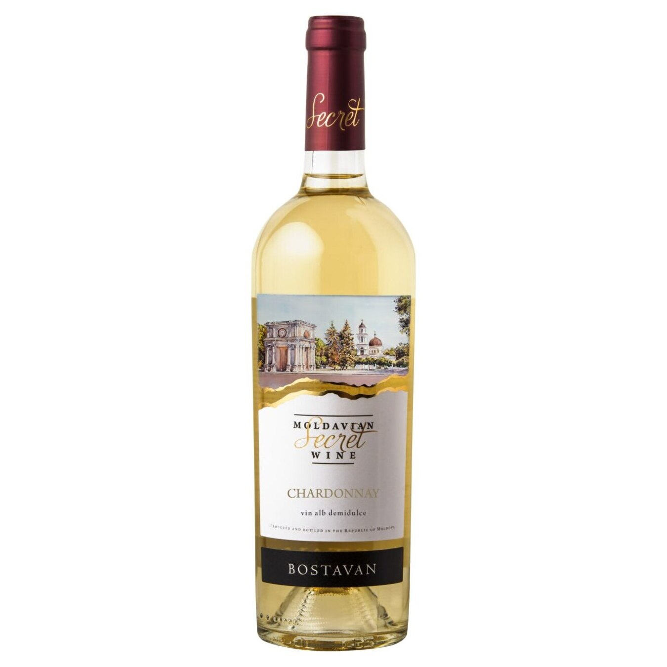Вино Bostavan Chardonnay біле напівсолодке 12% 0,75л