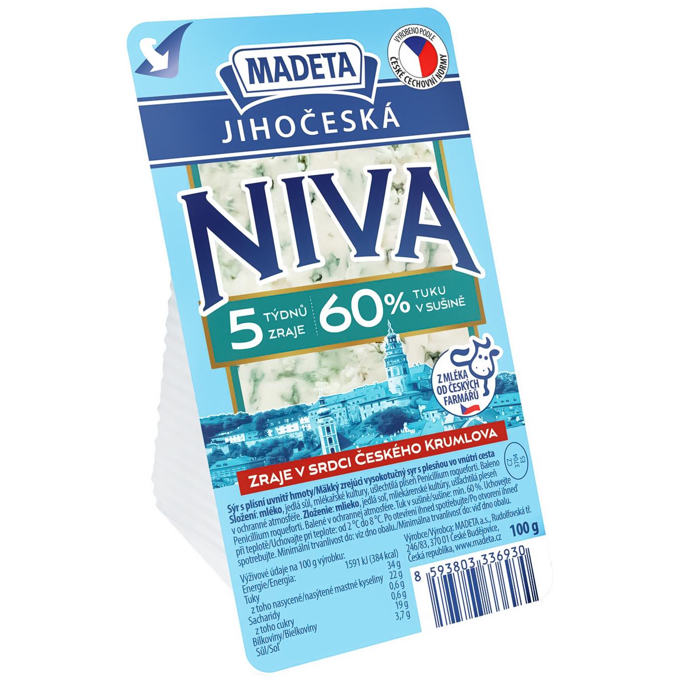 Сир Madeta Niva з блакитною пліснявою 50% 100г