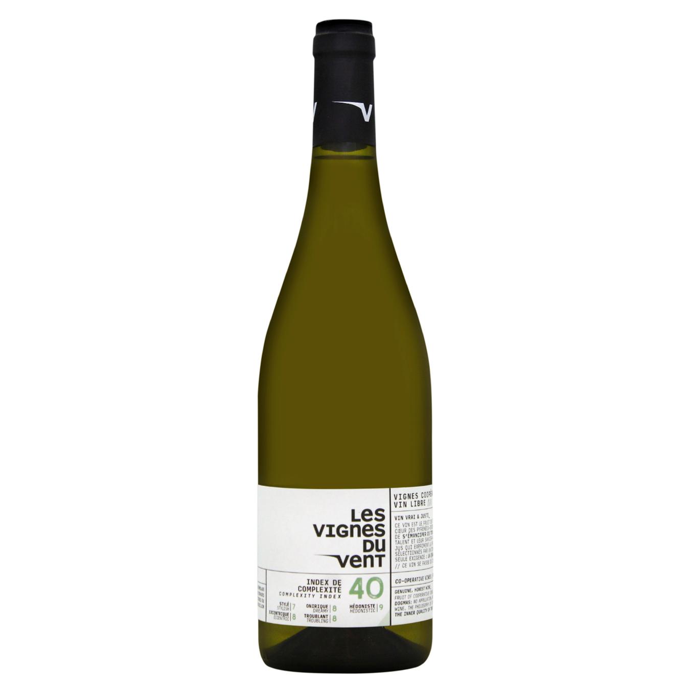 Вино Les Vignes du Vent 40 біле сухе 12,5% 0,75л