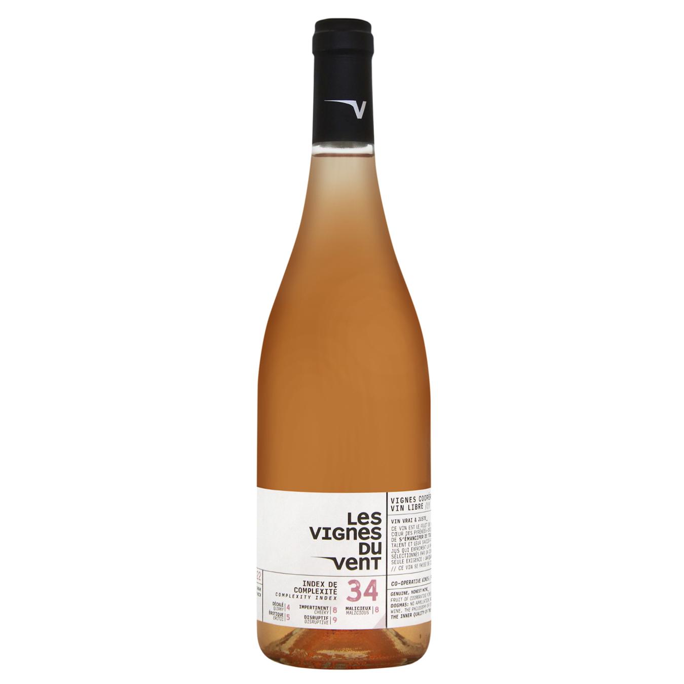 Вино Les Vignes du Vent 34 розовое сухое 12,5% 0,75л