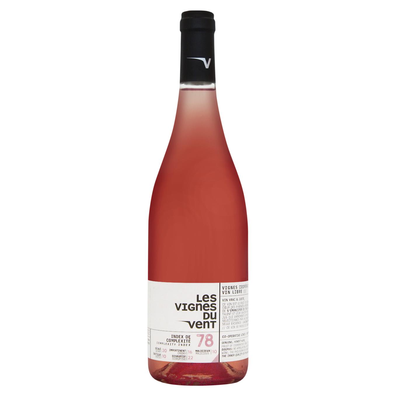 Wine Les Vignes du Vent 78 pink dry 13.5% 0.75 l