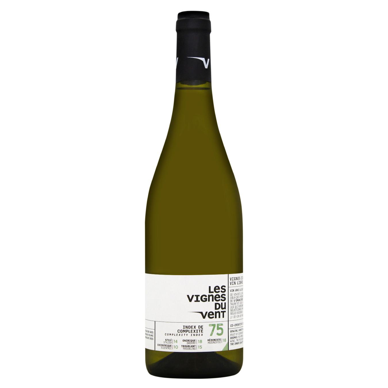 Вино Les Vignes du Vent 75 белое сухое 14% 0,75л