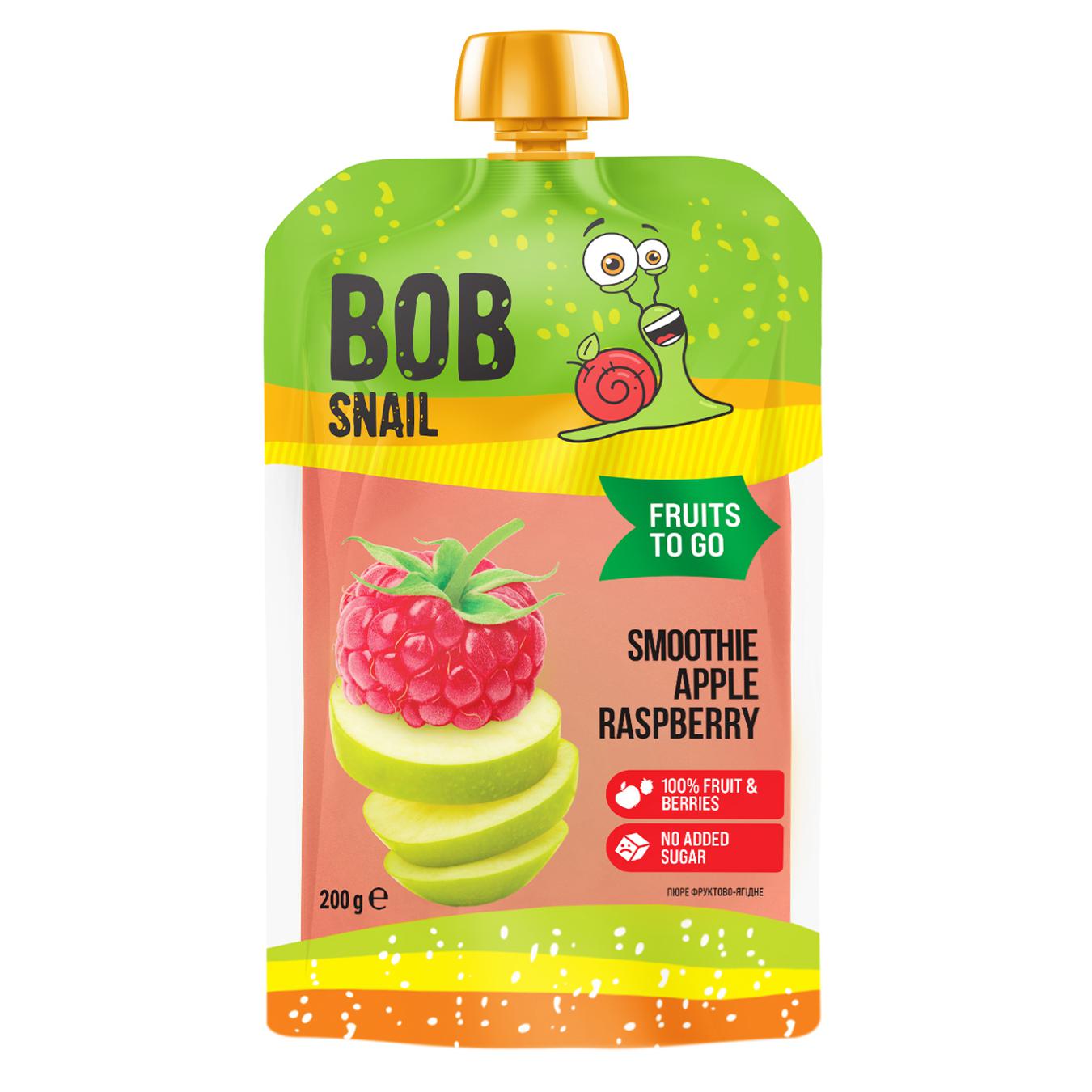 Смузі Bob Snail яблуко-малина 0,2л дой-пак