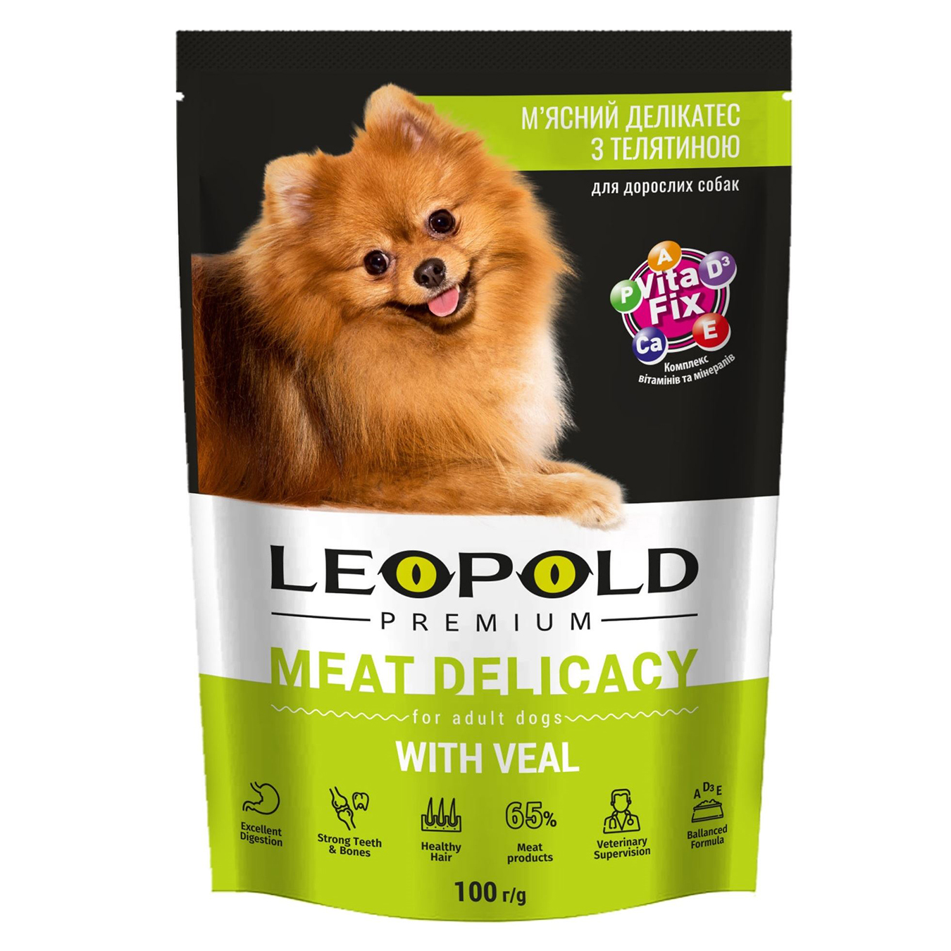 Leopold wet dog food with veal 100g
